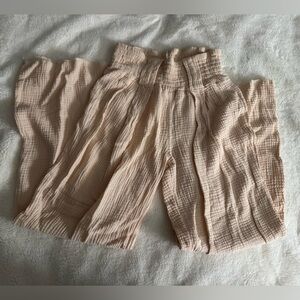 Beige Textured Pants